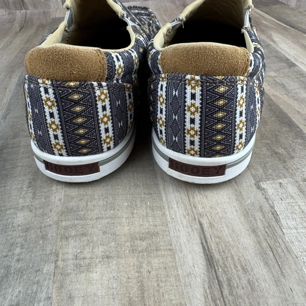 NEW Twisted X Hooey Women's 10 Aztec Print Slip On Black and Yellow